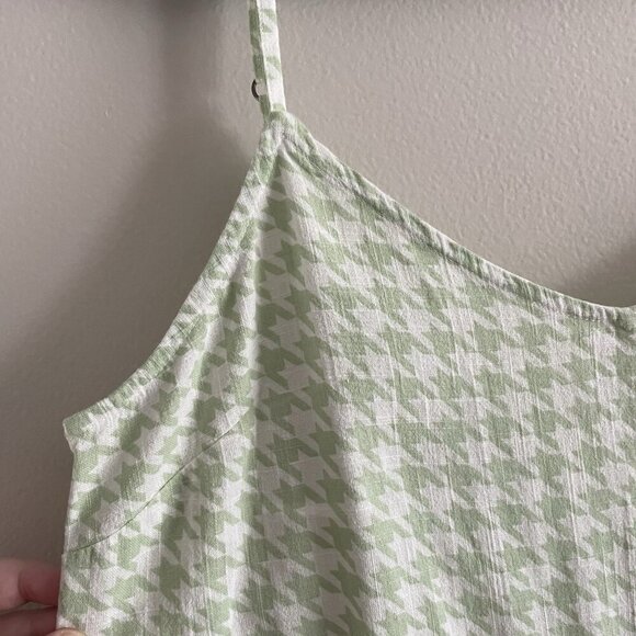 Roxy Women S Light Green Houndstooth Beach Shine A Light Mini Slip Dress NWT - Picture 6 of 11